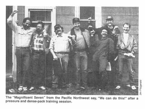The "Magnificent Seven" from the Pacific Northwest say, "We can do this!" after a pressure and dense-pack training session.